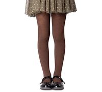 NOQ Collant per ragazze in maglia tinta unita Calze bambini opache calde per la scuola Spettacolo di danza classica Nursery, Chocolate 128/134 cm