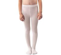 NOQ Collant per ragazze in maglia tinta unita Calze bambini opache calde per la scuola Spettacolo di danza classica Nursery, Ecru 140/146 cm