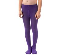 NOQ Collant per ragazze in maglia tinta unita Calze bambini opache calde per la scuola Spettacolo di danza classica Nursery, Violet 128/134 cm