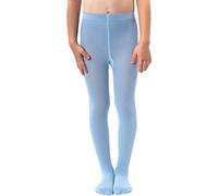 NOQ Collant per ragazze in maglia tinta unita Calze bambini opache calde per la scuola Spettacolo di danza classica Nursery, Baby Blue 122/128 cm