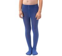 NOQ Collant per ragazze in maglia tinta unita Calze bambini opache calde per la scuola Spettacolo di danza classica Nursery, Jeans 146/152 cm