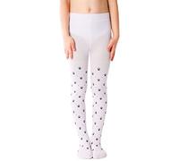 NOQ Collant sottili per bambini con bel disegno, ragazze a fantasia 40 DEN per la scuola, danza, cerimonie, casual, 128-134