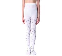 NOQ Collant sottili per bambini con bel disegno, ragazze a fantasia 40 DEN per la scuola, danza, cerimonie, casual, 134-140