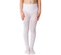 NOQ Collant sottili per bambini con bella stampa ragazza fantasia 40 DEN scuola cerimonia di danza casual, Bubbles Bianco, 92 cm-98 cm