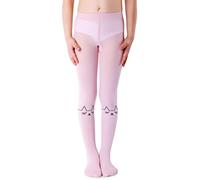 NOQ Collant stampati fantasia per ragazze con piedi 40 den Calzini sopra il ginocchio con stampa animalier della scuola di danza Imitazione, Fifi Cotton Candy 6-7 anni (116-122)