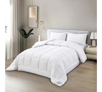 NORA HOME Piumone Matrimoniale Invernale 220x220. Antiacaro Antibatterico Fibra 3D. Livello Termico Molto Elevato 4.5/5. Piumino Caldo 400 gr/m² Bianco - OSLO.