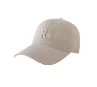 NoraGlaze Berretto da baseball da donna beige con corona profonda a tesa larga, cappello oversize regolabile da donna con lettera R ricamata, tesa curva, cappello casual neutro per viaggi, all'aperto