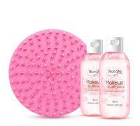 Norate Detergente per pennelli da trucco, soluzione detergente per pennelli da trucco + tappetino per la pulizia dei pennelli, spugna, shampoo per pulizia profonda, formula delicata, cruelty free, set