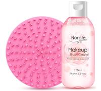Norate Detergente per pennelli da trucco, soluzione detergente per pennelli da trucco + tappetino per la pulizia dei pennelli per la pulizia profonda, shampoo per pennelli delicati, formula delicata
