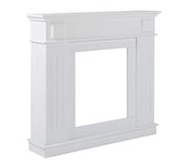 Norbe | Cornice decorativa caminetto, decorazione camino bianca, di legno, stile tradizionale, per soggiorno - Misure 110 x 102 x 37cm (HxLxP) (Bianco)