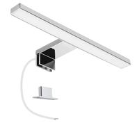 Norbe LED Lampada da Specchio Cromo 5W | Luce Bianca Neutra Specchio Bagno | Specchio Armadio | Luce Trucco per Bagno | Lunghezza 30 cm | 615 Lm | 6000K | 5W