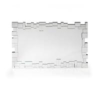 NORBE | Specchio da Parete | ESTER 100x70 cm | Specchio da Parete Moderno| Specchio Decorativo da parete Rettangolare con Intarsi Asimmetrici | Specchiera | Specchio rettangolare senza cornice Moderno