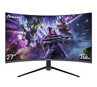 Norcent Monitor curvo da gioco FHD VA da 27 pollici con luci arcobaleno, frequenza di aggiornamento 240 Hz, display 1080P per la cura degli occhi, compatibile con FreeSync G-Sync, DisplayPort da 1 ms,
