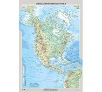 Nord America fisica e politica. Carta murale