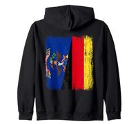 Nord Dakota Germania Mezza Bandiera Nord Dakotan Patrimonio Tedesco Felpa con Cappuccio