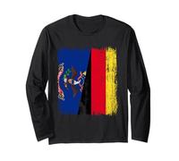 Nord Dakota Germania Mezza Bandiera Nord Dakotan Patrimonio Tedesco Maglia a Manica