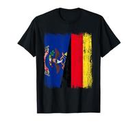 Nord Dakota Germania Mezza Bandiera Nord Dakotan Patrimonio Tedesco Maglietta