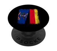 Nord Dakota Germania mezza bandiera Nord Dakotan Patrimonio tedesco PopSockets PopGrip Adesivo