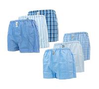 Nord Est 6 Pezzi Boxer, Uomo - MOD. Classico 100% Cotone Popeline, Fantasie Miste Righe e Quadretti, S M L XL XXL XXXL (L)
