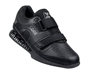 Nordcore Scarpe Sollevamento Pesi Force Black, Scarpe per Squat e Esercizi con Pesi Palestra, Calzature Olimpiche Powerlifting con Cinturino, Crossfit, Nero, 40.5 EU