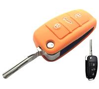 Nordecco - Cover in silicone per chiavi Audi RS S A1 A3 A4 Q3 Q5 Q7 A8 R8 3 Tasti Flip (arancione)