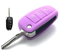 Nordecco - Cover in silicone per chiavi Audi RS S A1 A3 A4 Q3 Q5 Q7 A8 R8 3 Tasti Flip (Viola)