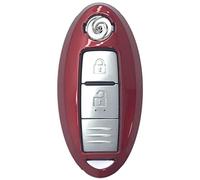 Nordecco - Custodia lucida per chiave auto, adatta per Nissan Leaf ALITIMA NISMO Juke X-Trail Micra Murano Infiniti 350Z Qashqai J11 J10 T32 Versa Note Patrol 2 3 4 pulsanti (rosso)