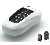 Nordecco - Custodia protettiva in plastica ABS lucida, adatta per Citroen C4 C4L Picasso Grand, Spacetourer, Dispatch, DS5 DS6, C5 Aircross, C3 Keyless Remote 3 Button, colore: Bianco
