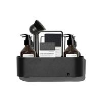 Nordesign® Set di organizer per lavello, colore nero, design brevettato in acciaio inox e accessori inclusi detersivo, sapone per le mani, spugne e spazzola per lavello, antiruggine, durevole, facile