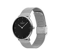 Nordgreen Orologio di design scandinavo, analogico al quarzo, quadrante bianco, cinturino in pelle/mesh, elegante orologio unisex, impermeabile, moderno, modello Native, argento, 40 mm, Bracciale