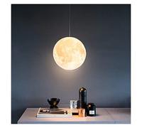 Nordic 3D Printing Moon Pendant Light Ball Modern Simple Living Room Droplight Bedroom Dining Hall Home Lighting (Color : 25cm Size : Warmwhite) (35cm 7colordim)
