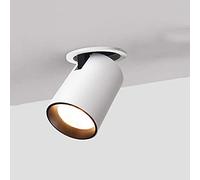 Nordic Adjustable LED Spotlights Simple Living Room Embedded Ceiling Light Panel Lamp Up Down Left and Right Adjustable Spotlight COB Downlight (5000k 7W)