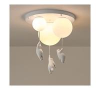 Nordic Cartoon Chandelier Cute Polar Bear Pendant Light Foyer Glass Flush Mount Lighting Fixture Ceiling Lamp for Bedroom Kitchen Island Room