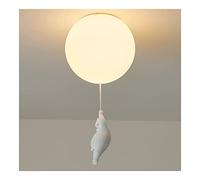 Nordic Cartoon Chandelier Cute Polar Bear Pendant Light Foyer Glass Flush Mount Lighting Fixture Ceiling Lamp for Bedroom Kitchen Island Room