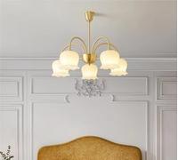 Nordic Chandelier For Bedroom Living Room Kitchen Dining Table Luxury Copper Ceiling Lamp LED Light Fixtures e27