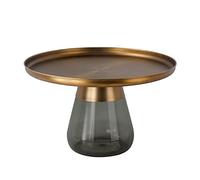 Nordic Coffee Table Luxury Metal Simple Round Tea Table Bell Creative Ins Handmade Craft Glass Storage Combination Ins Side Sofa Table for Living Room Office Furniture Decoration Gold A (Gold B)