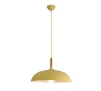 Nordic Color Pendant Shades E27 Fitting, Bedroom Indoor Suspended Lamp Minimalist Chandeliers Light for Kitchen Island Dining Room Cafe Sink(Yellow,45cm)