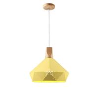 Nordic Colorful Lampshade Chandelier, Personalized Hanging Lights, Fashion with Wood, Creative Single Head Pendant Lamp, Lighting Fixture for Restaurant, Dining Room, Bedroom, Kitchen, B