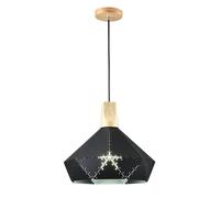 Nordic Colorful Lampshade Chandelier, Personalized Hanging Lights, Fashion with Wood, Creative Single Head Pendant Lamp, Lighting Fixture for Restaurant, Dining Room, Bedroom, Kitchen, B