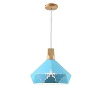 Nordic Colorful Lampshade Chandelier, Personalized Hanging Lights, Fashion with Wood, Creative Single Head Pendant Lamp, Lighting Fixture for Restaurant, Dining Room, Bedroom, Kitchen, B