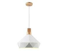 Nordic Colorful Lampshade Chandelier, Personalized Hanging Lights, Fashion with Wood, Creative Single Head Pendant Lamp, Lighting Fixture for Restaurant, Dining Room, Bedroom, Kitchen, B