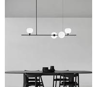 Nordic Copper Pendent Lamp For Dining Room Kitchen Indoor Home Lighting Black Body White Glass Led Chandelier Modern Decor