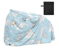 Nordic Cottage Bianco Blu Impermeabile Bike Covers Outdoor con Fori di Bloccaggio Resistente ai raggi UV Indoor Outdoor Storage Copertura Bici Da Strada Adatto per la maggior parte degli accessori per