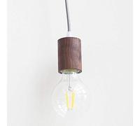 Nordic Creative Solid Wood Mini Pendent Lamp Modern Simple Bedroom Bedside Light Fixture E27 Edison Bar Restaurant Living Room Decorative Droplight Ceiling Lamp Modern Ch (Walnut (Plug Version))