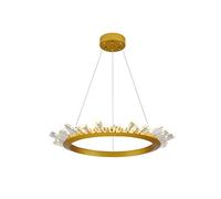 Nordic Crystal Chandelier Circular Ring Villa Duplex Building Living Dining Room Indoor Lighting