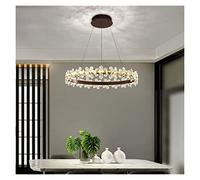 Nordic Crystal s Lighting Brown Gold Led Lamp for Bedroom Dining Living Room Deco Ceiling Lustre Suspension (Color : Gold3colors Size : D60) (Browncoolwhite D30)