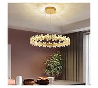 Nordic Crystal s Lighting Brown Gold Led Lamp for Bedroom Dining Living Room Deco Ceiling Lustre Suspension (Color : Gold3colors Size : D60) (Goldcoolwhite D30)