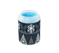 Nordic Deer and Squirrel Striped Pattern Reusable Pet Foot Cleaner with Silicone Brush Soft Pets Supplies and Accessories for Small & Medium Dogs