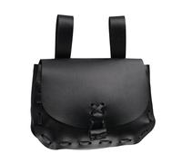 Nordic Embossed Belt Bag Retro Medievale PU Leather Side Pack Vintage Cintura Hip Bag Cintura Portatile Marsupio, Colore: nero.