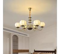 Nordic Fabric Pendant Light For Living room Villa Bedroom Study Dining Cabin Loft Vintage Rustic Gold LED Hanging chandeliers